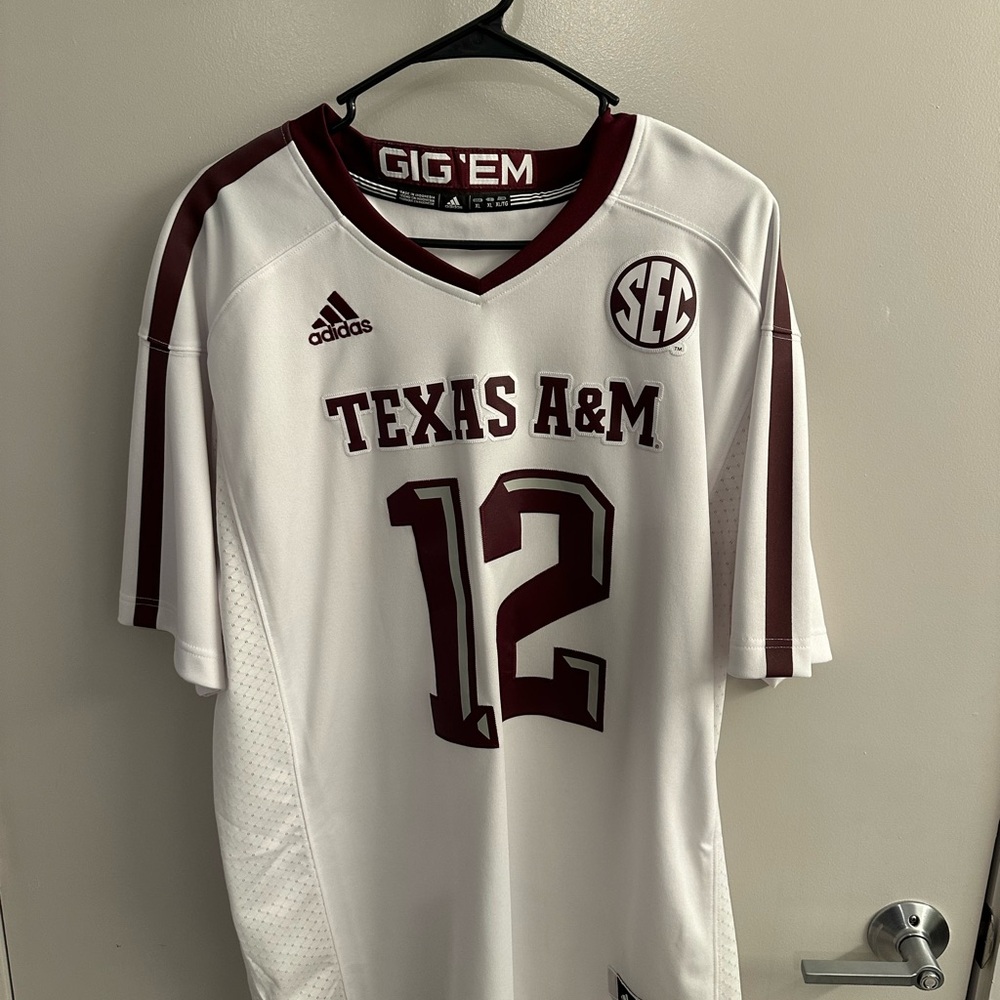 Adidas Texas A&M White and Maroon Sports Jersey